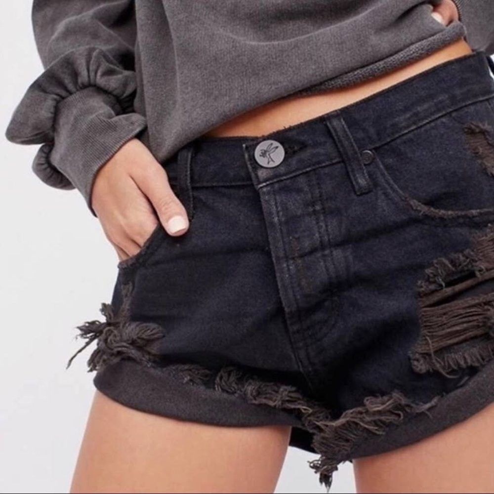 One Teaspoon Bandits Distressed Denim Shorts
